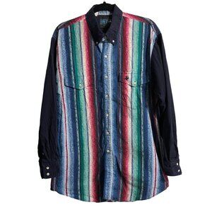Vintage Lone Roo‎ by Roper Mens Shirt XL Long Sleeve Cowboy Western 17.5 36